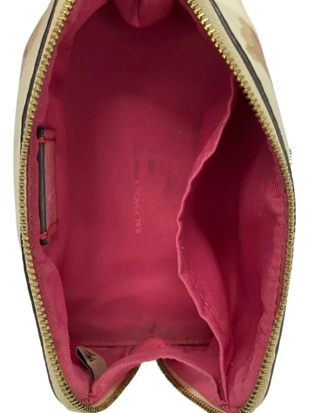 COACH White Pink Multi PVC Pouch